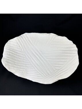 Global Views White Ceramic Maitake Criss-Cross Wall Decor Studio Made Italy